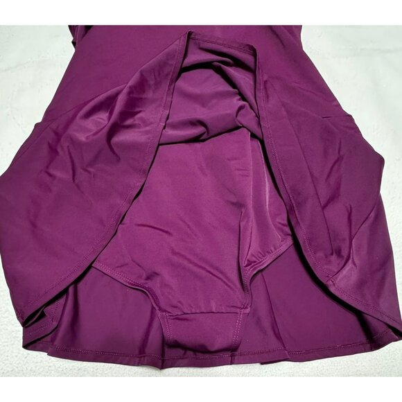 Swimsuits For All Plum Purple Ruched Pleated Swim Dress Size 18 - Picture 10 of 10